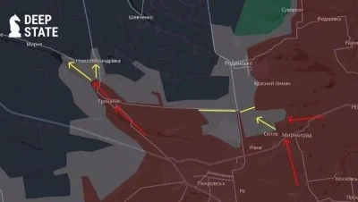 РФ хоче дотиснути Мирноград і вже майже окупувала Гришине: у DeepState розповіли деталі